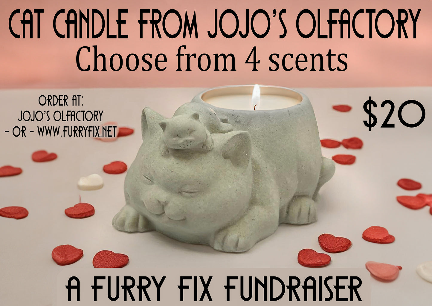 Cat candle! So awesome! Fundraiser for Furry Fix - ready in 5 days - pick up in Wabash.