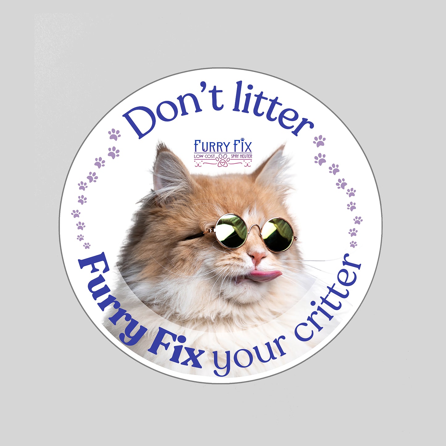 Furry Fix magnet - Don't litter - Furry Fix your critter - magnet for inside or outside!