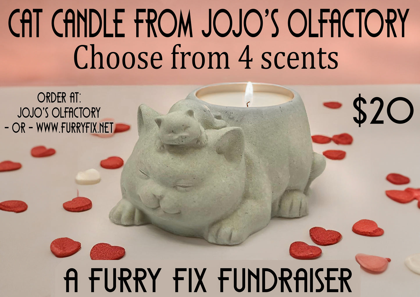 Cat candle!  So awesome!  Fundraiser for Furry Fix - ready in 5 days - pick up in Wabash.